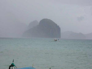 Approaching El Nido by sea